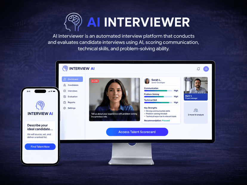 AI Interviewer automated interview platform developed by Expertizo
