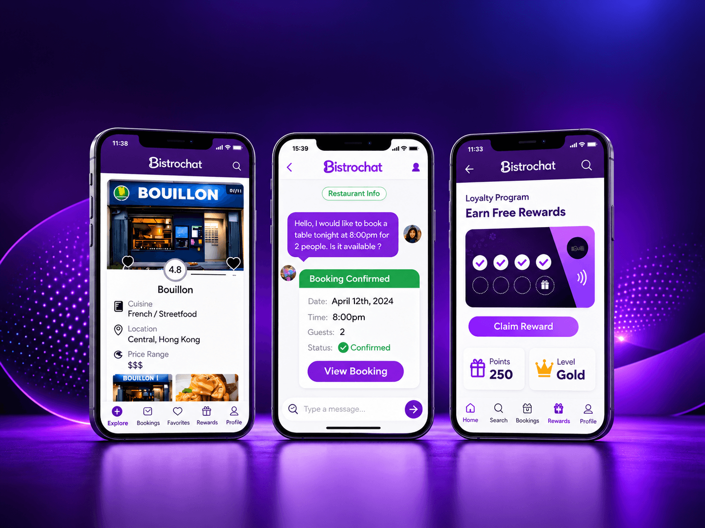 BistroChat restaurant reservation mobile app