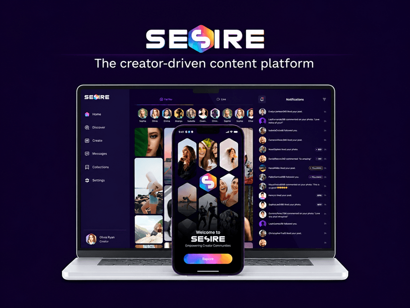 Sesire creator platform mobile application developed by Expertizo