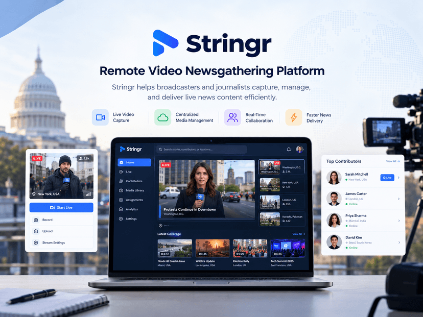 Stringr remote video journalism platform developed by Expertizo