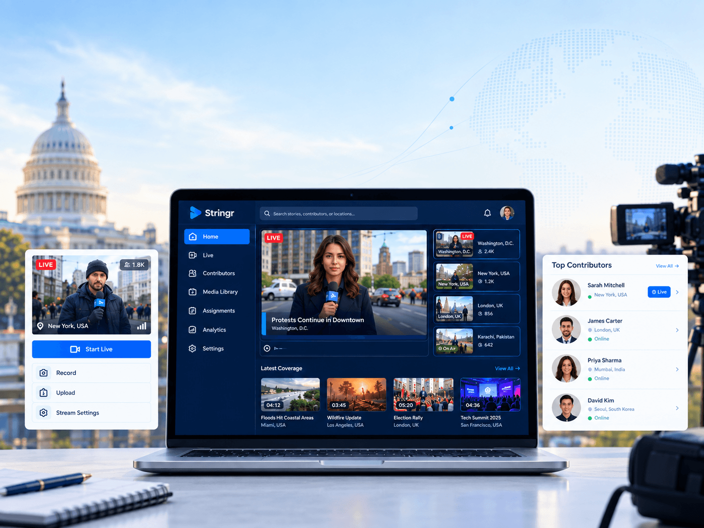 Stringr video sourcing and media asset management platform interface