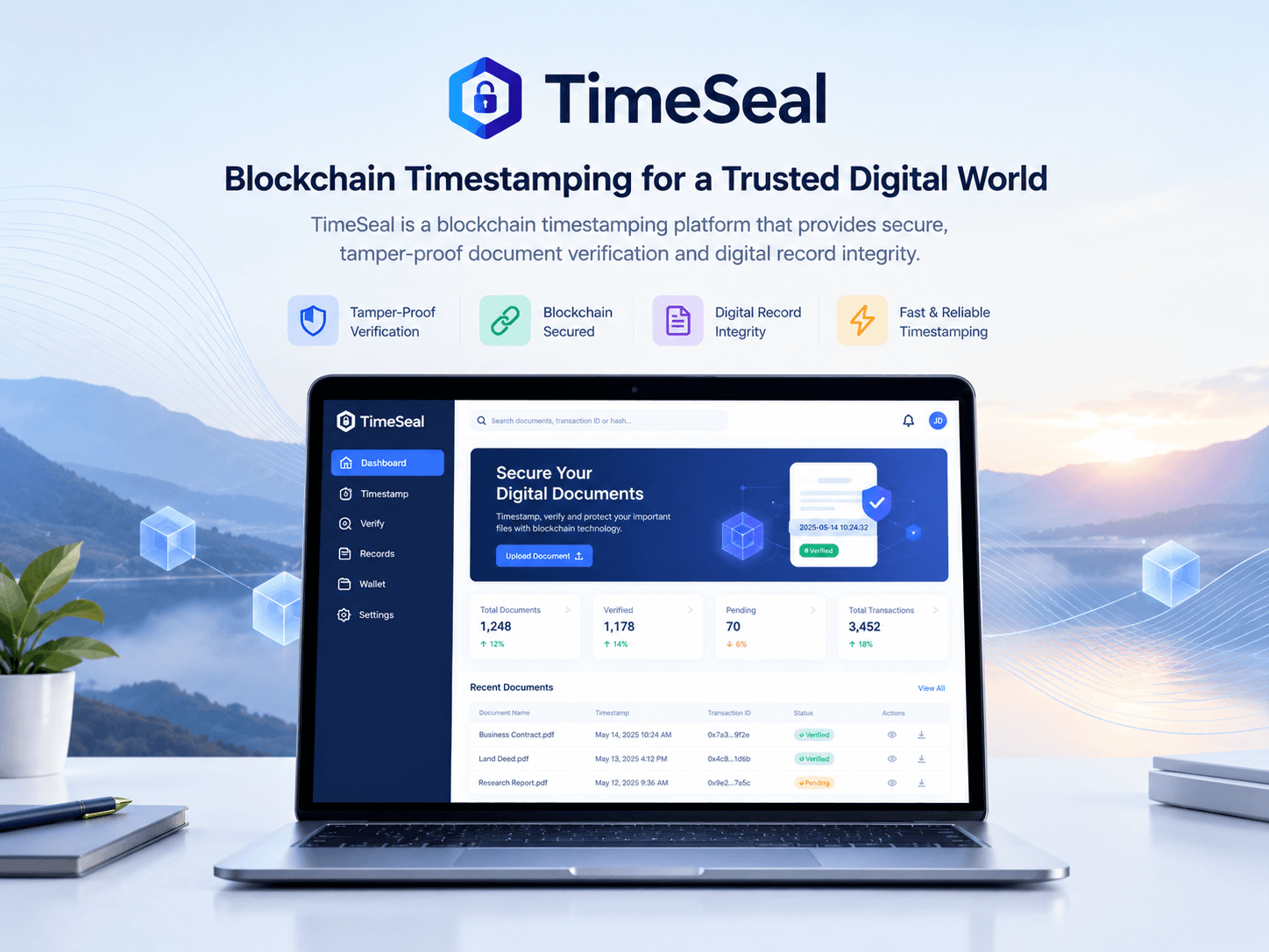 TimeSeal blockchain timestamping platform developed by Expertizo